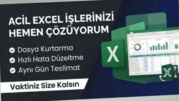 Excel işlerinizi otomatik hale getirecek sistemler yaparım