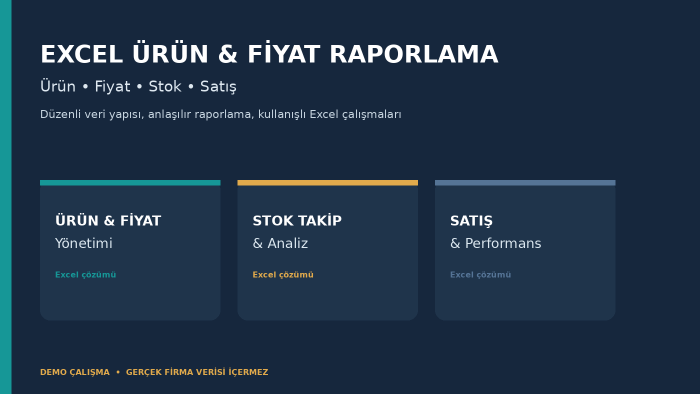 Excel ile ürün fiyat stok ve satış raporları hazırlarım