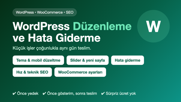 WordPress sitenizi düzenler ve hatalarını hızlıca gideririm