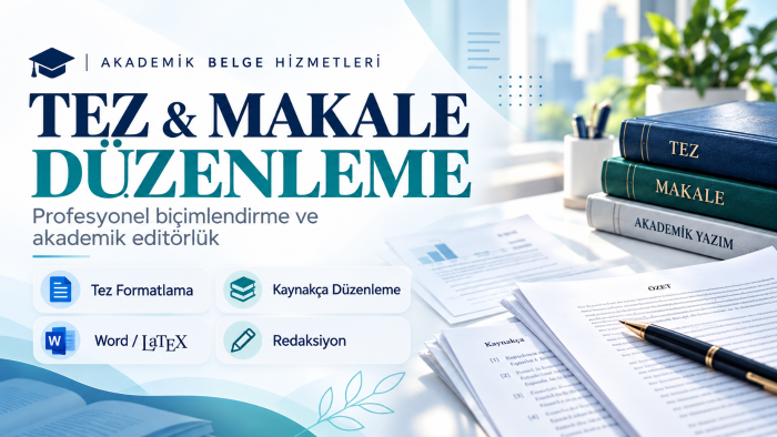 tez, makale ve akademik belgeleri profesyonelce düzenlerim