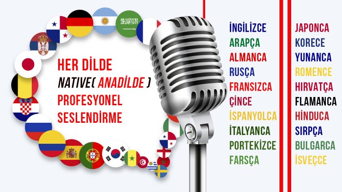 tüm dillerde profesyonel seslendirme yaparım