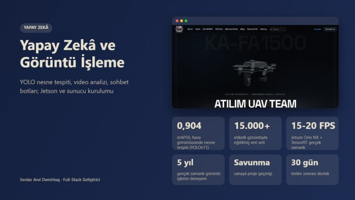 yapay zekâ ve görüntü işleme çözümleri geliştiririm