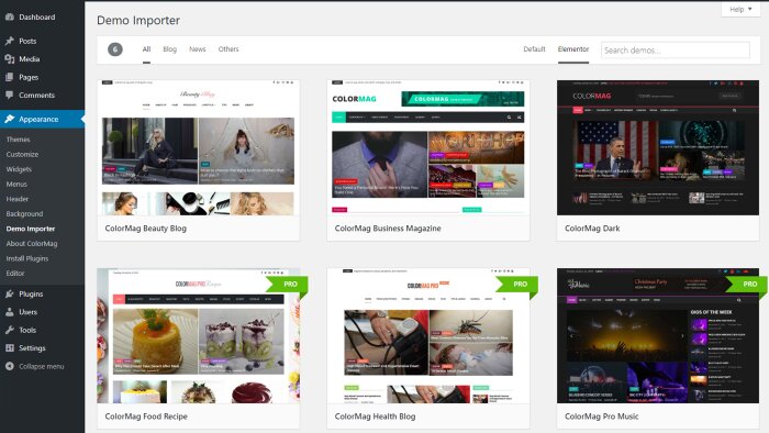 Wordpress temanızı demo icerikleri ile yükleyebilirim