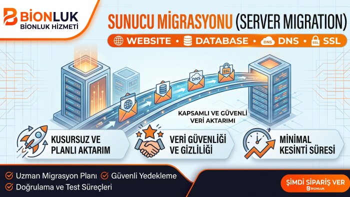 web sitesi ve server migration yapıyorum