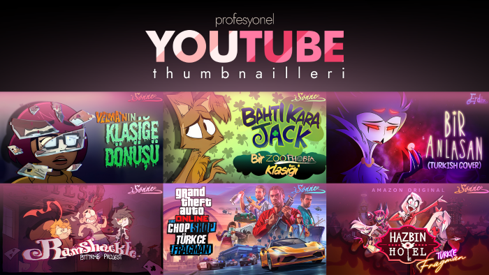 YouTube videonuz için ilgi çekici thumbnail tasarlarım