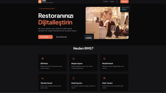 dijital restorant yönetim sisteminizi hazırlayabilirim