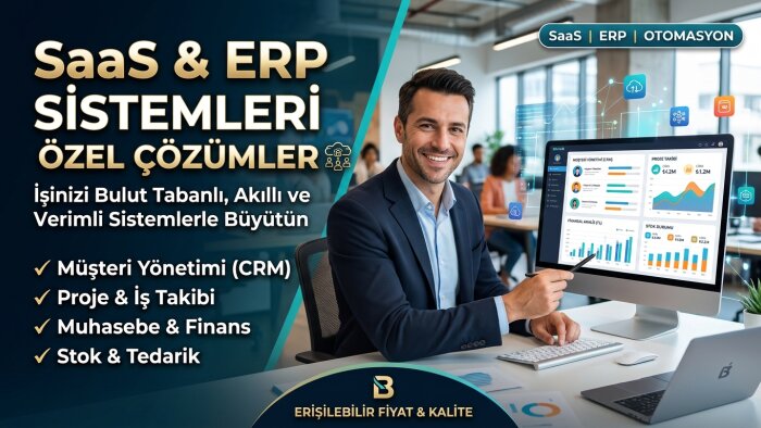 SaaS, CRM, ERP ve yapay zeka destekli yazılım geliştiririm