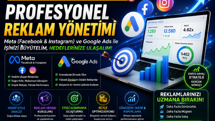 Meta ve Google reklamlarınızı profesyonel şekilde yönetirim