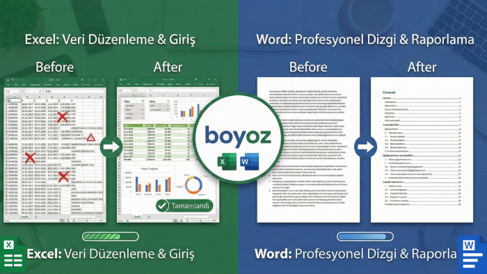 Excel ve Word projelerinizi profesyonelce raporlarım