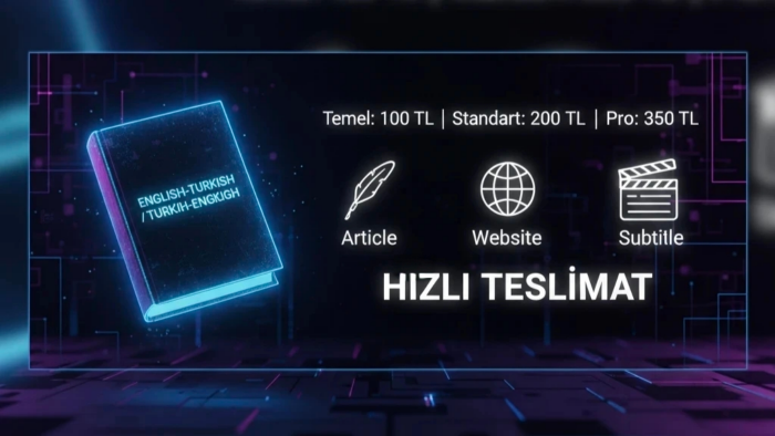 makale, website, altyazı ve oyun içeriklerinizi çeviririm