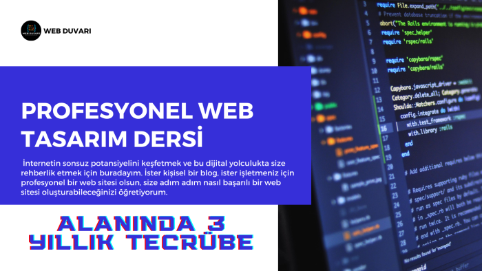 profesyonel web sayfaları oluşturmayı size öğretebilirim