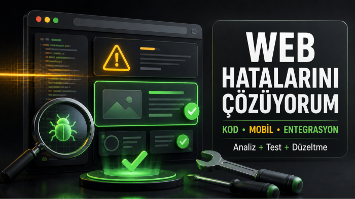 web sitesi ve web uygulaması hatalarını gideririm