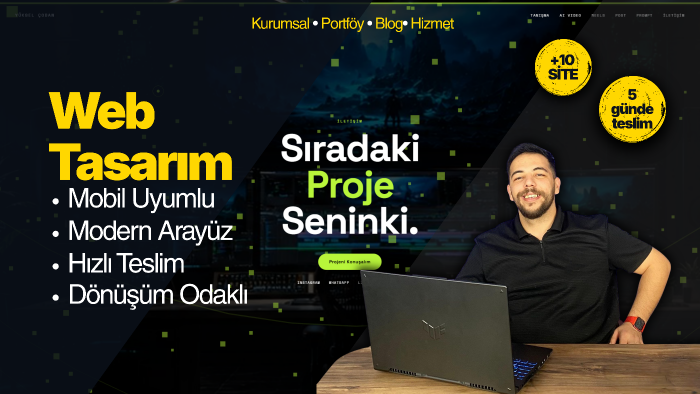 hızlı ve mobil uyumlu anahtar teslim web sitesi yaparım