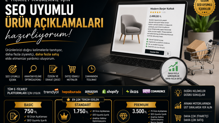 ürün açıklamaları yazarım