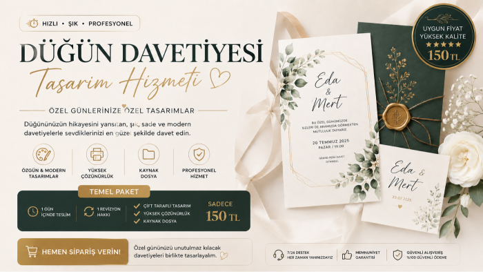 sizin için düğün davetiyesi yapabilirim