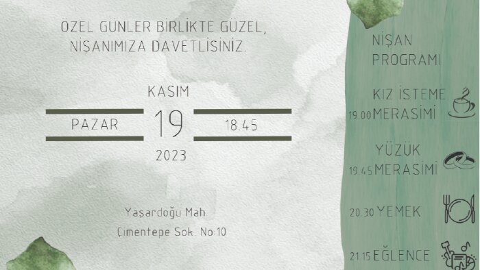 özel günleriniz için size özel davetiye tasarlayabilirim