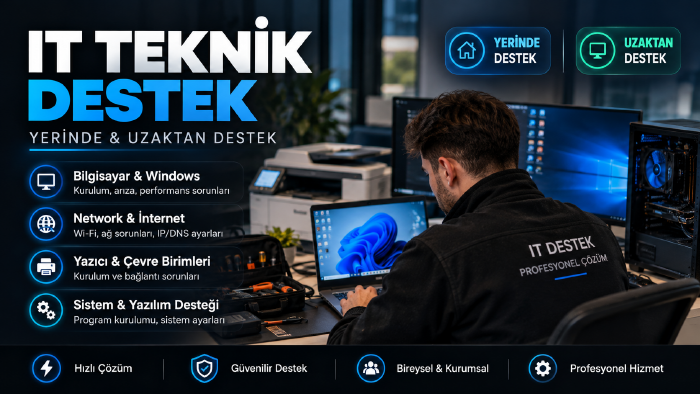 kurumsal düzeyde teknik destek sağlarım