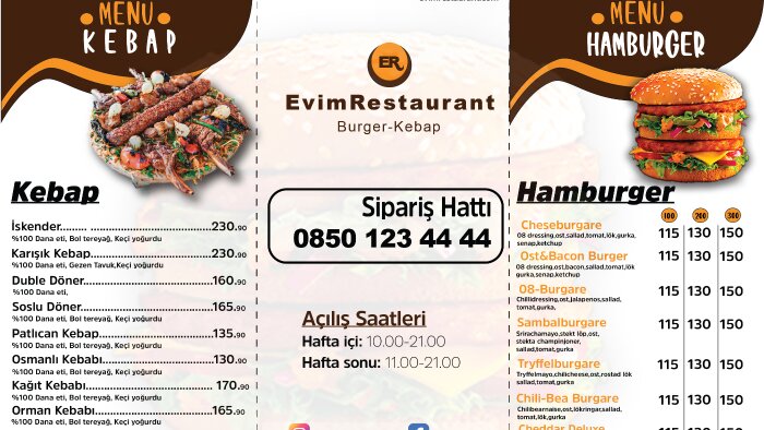 işletmeniz için menü tasarımı yapabilirim