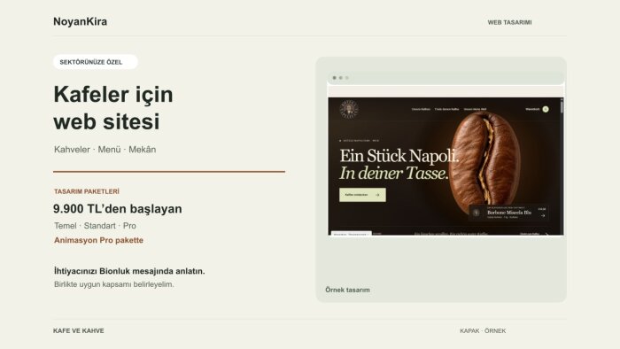 kafe ve kahve markanıza web sitesi yaparım