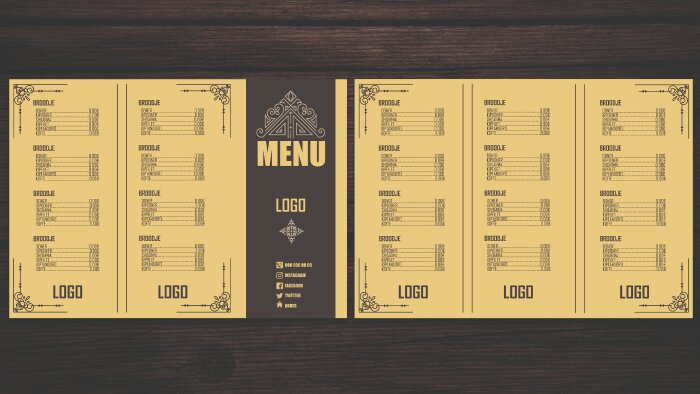 profesyonel cafe, restoran, yemek menüsü tasarlıyorum
