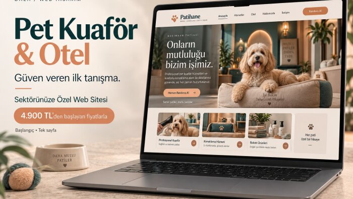pet kuaförü ve hayvan oteline özel web sitesi tasarlarım
