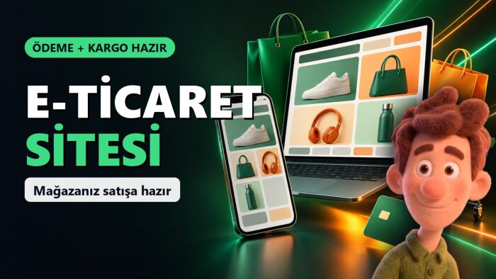 e-ticaret sitenizi kurar, ödeme ve kargoyu hazır ederim