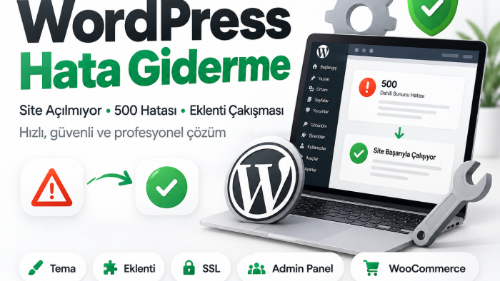 WordPress sitenizdeki hata ve sorunları gideririm