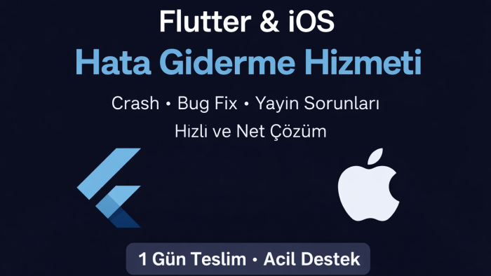Flutter ve iOS mobil uygulamalarında hata gideririm