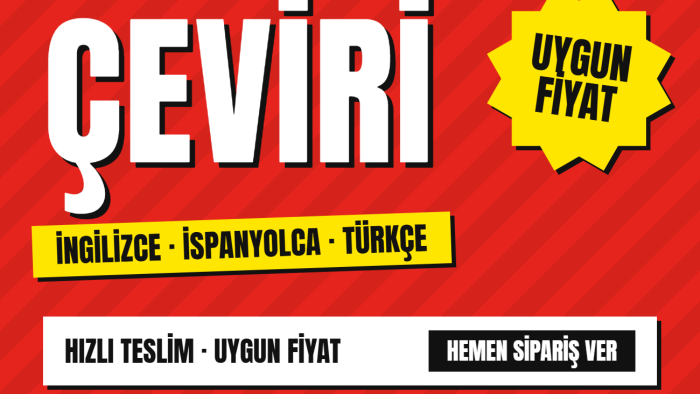 İngilizce, İspanyolca, Türkçe arasında akıcı çeviri yaparım