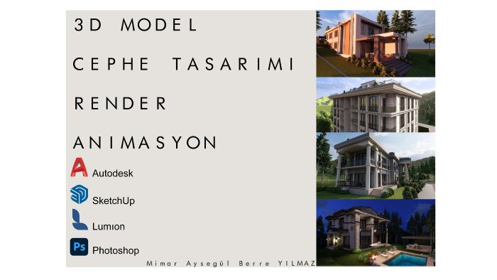 istekleriniz doğrultusunda 3d model yapar renderlar alırım