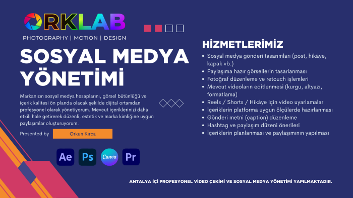 sosyal medya hesaplarınızı profesyonel bir şekilde yönetirim