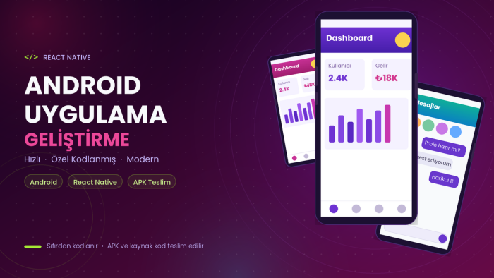 işletmenize özel Android mobil uygulama geliştiririm