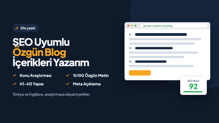SEO uyumlu Türkçe ve İngilizce blog içeriği yazarım
