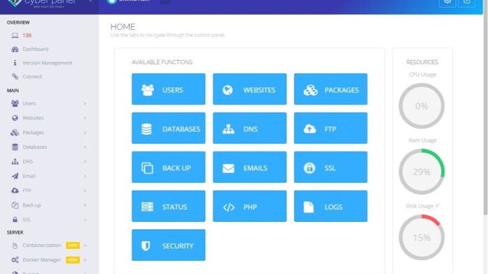linux sunucunuza Cyber Panel kurup, ayarlarını yapabilirim