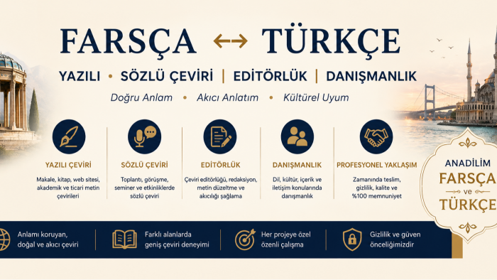 Farsça-Türkçe-İngilizce çeviri ve editörlük yaparım