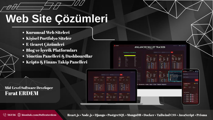 modern ve güvenli web site geliştiririm