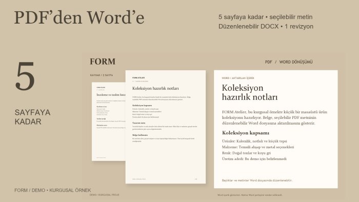 5 sayfalık PDF belgenizi düzenlenebilir Word'e çeviririm