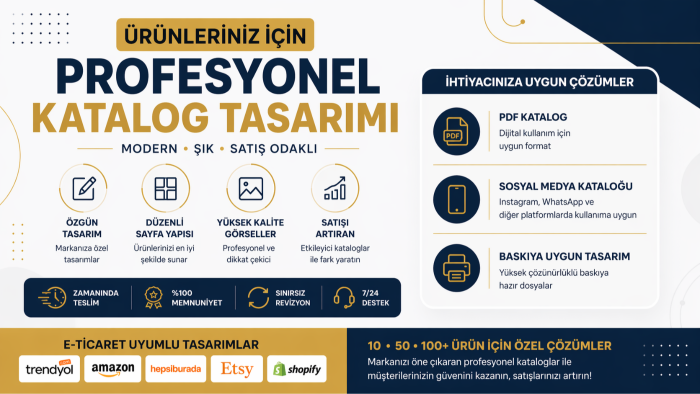 ürünleriniz için profesyonel katalog tasarımı yaparım