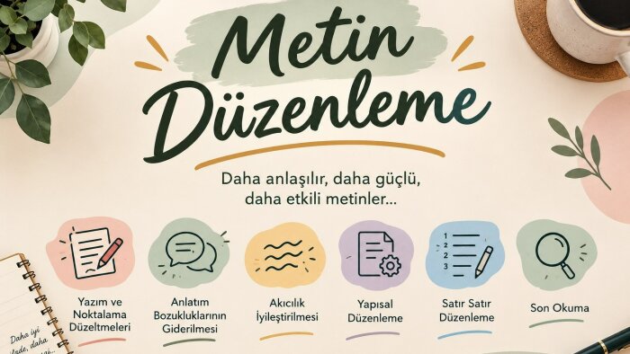 Türkçe metinleri düzenliyor ve anlatımınızı güçlendiriyorum