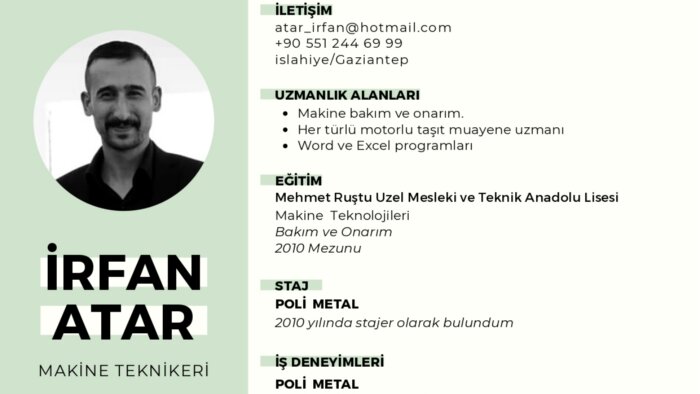 etkileyici bir cv tasarımı yapabilirim