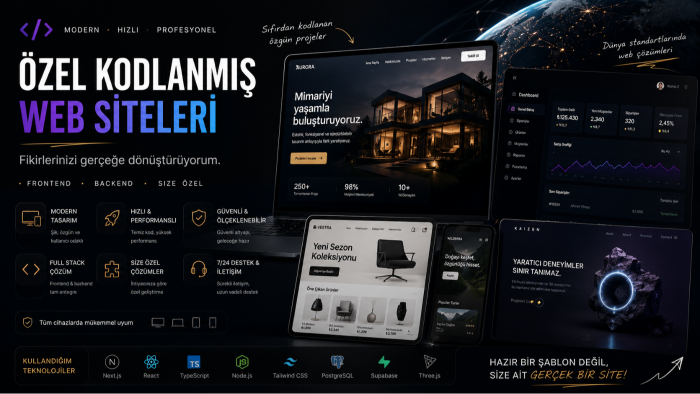 ihtiyacınıza özel web siteleri geliştiririm
