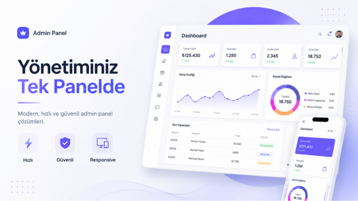 mobil uyumlu web tabanlı admin panellerinizi oluşturabilirim