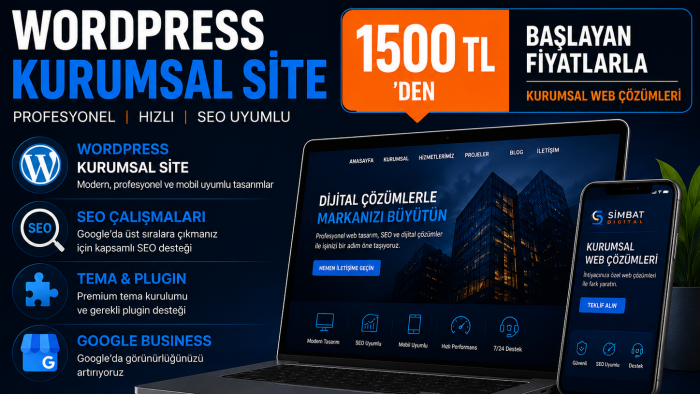 WordPress ile profesyonel ve kurumsal web siteleri kurarım