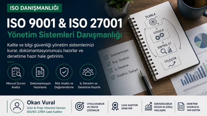 ISO 9001 ISO 27001 ve ISO 27017 danışmanlığı yaparım