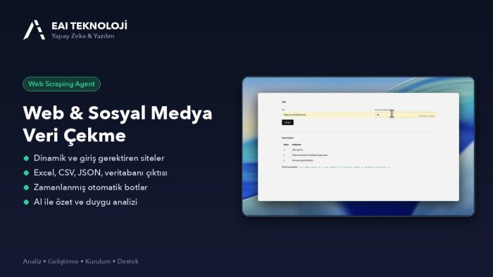 web sitelerinden ve sosyal medyadan veri çekebilirim