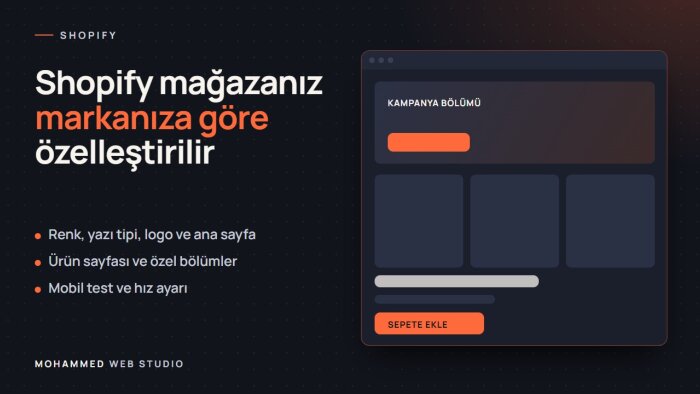 Shopify mağazanızı kurar ve temanızı özelleştiririm