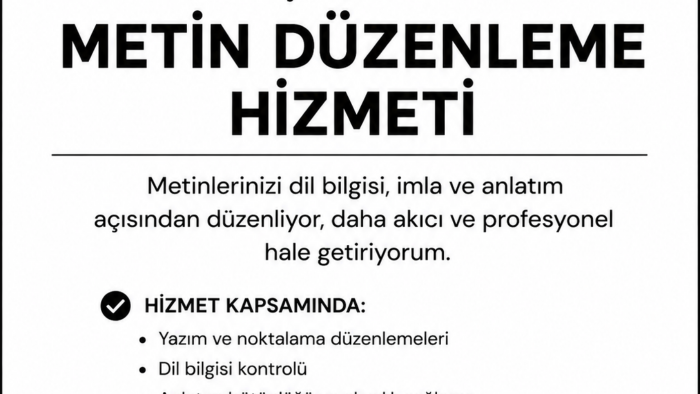 metin ve içerik düzenleme yaparım