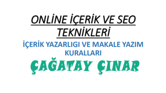 içerik editörlüğü ve içerik yazarlığı eğitimi verebilirim