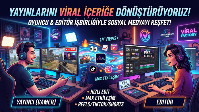yayıncılar için sosyal medya videoları editlerim/kurgularım
