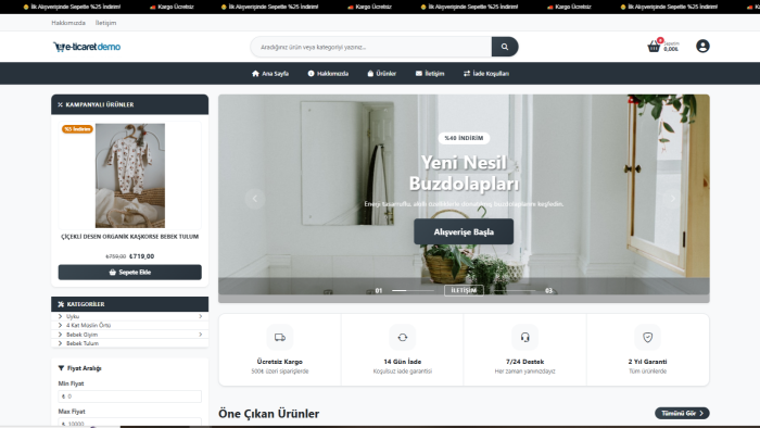 elektronik mağazaları için e-ticaret sitesi kuruyorum